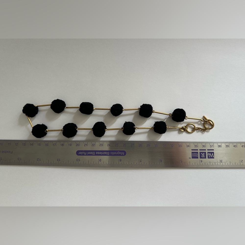 Madewell Black Pom-Pom Gold Link Toggle Necklace - Picture 7 of 10